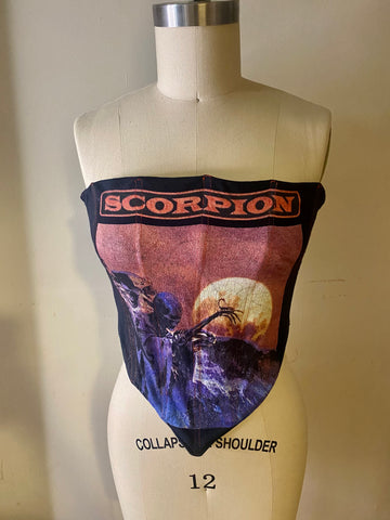 Metallica reworked cropped side lacing corset - S – Skadi Reworked
